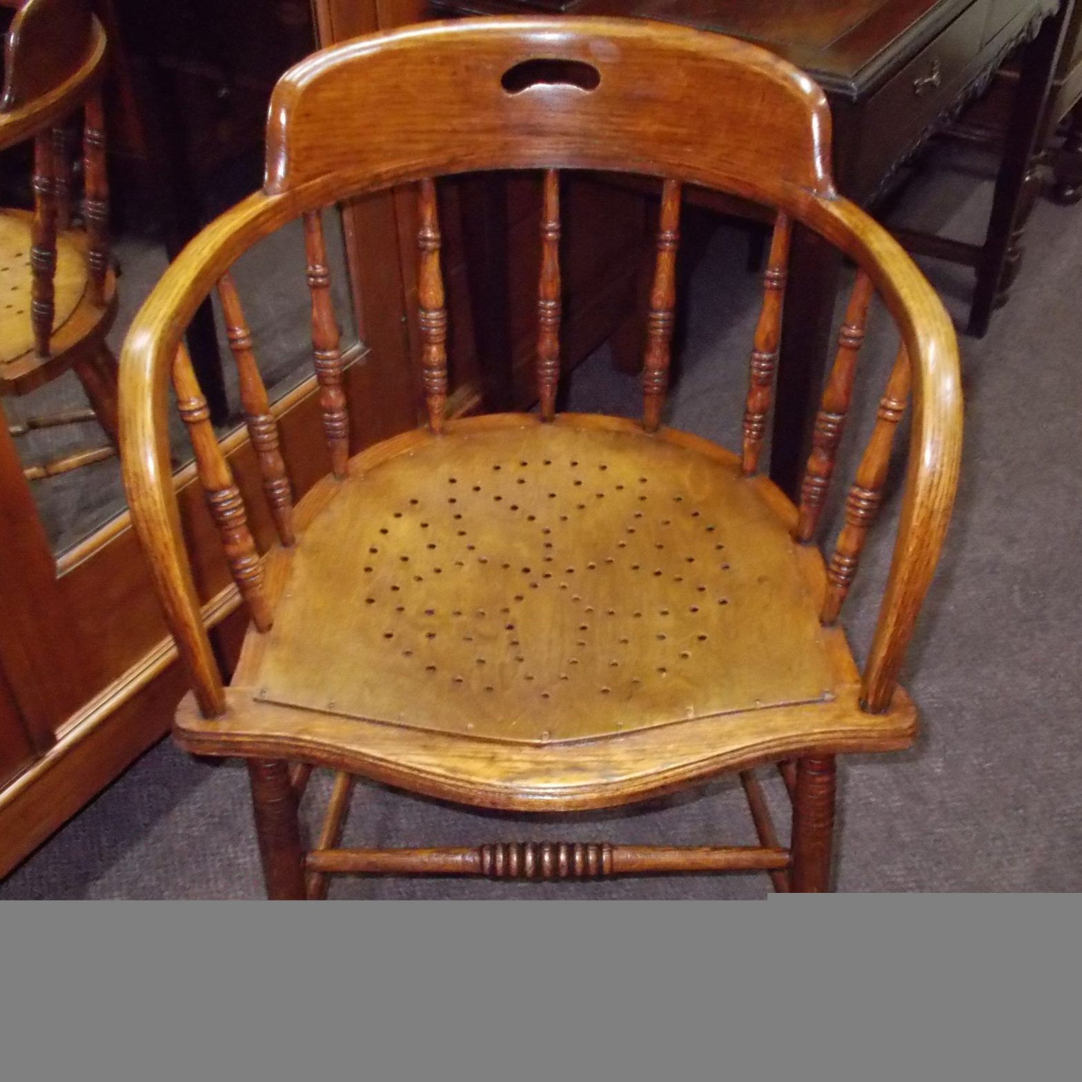 Early 20th Century Spindle Back Captains Chair South Perth Antiques