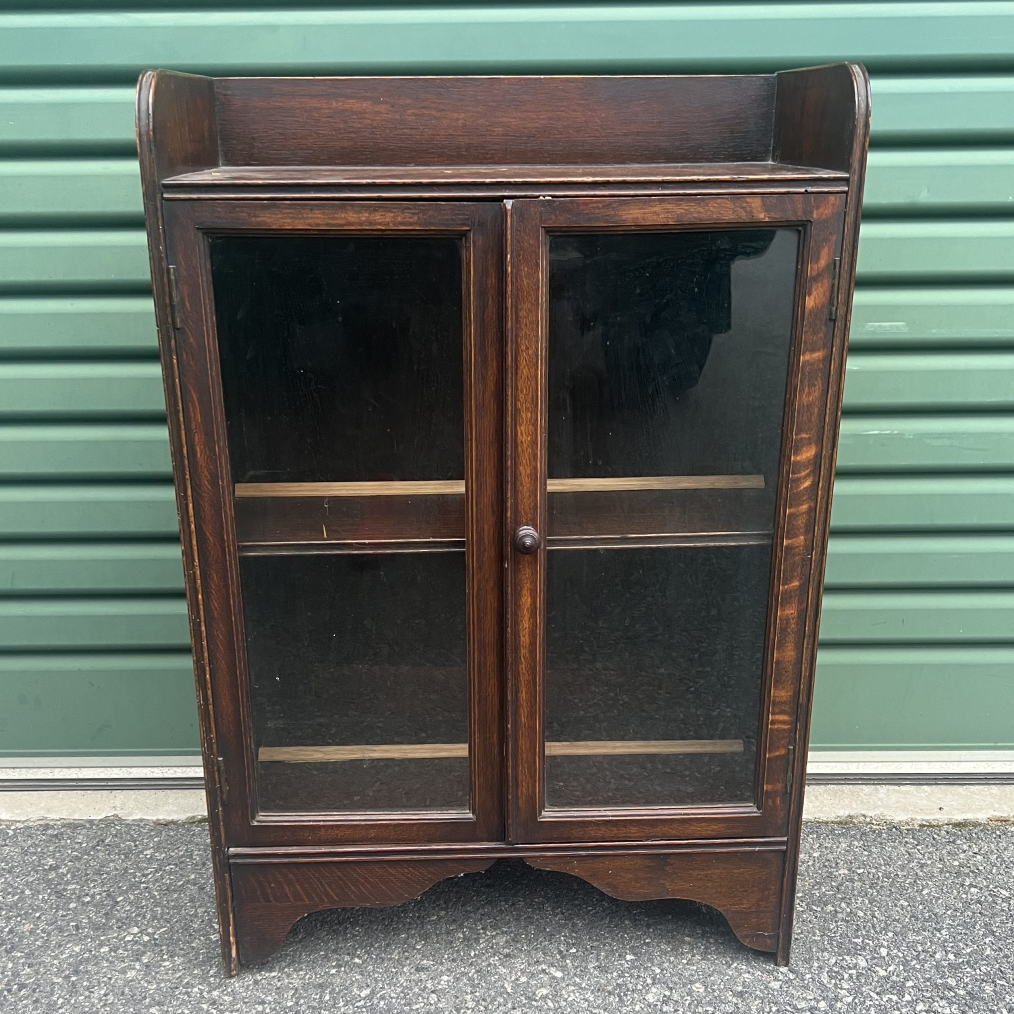 A small Edwardian oak enclosed bookcase South Perth Antiques